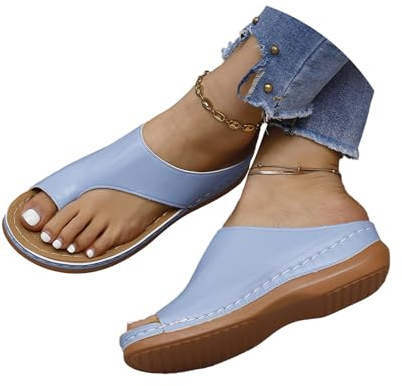 tinetill Sandales pour Femmes Sandales Plates Orthopédiques d'été Confortables Mules à Plateforme Séparateur d'orteils Pantoufles Gros Orteil Hallux Valgus Sandales de Plage