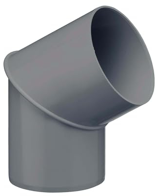 INEFA Codo de tubo de lluvia de 60 grados para bajante, conector de PVC 75mm antracita, accesorios para canalones, fácil instalación, Fabricado en Alemania