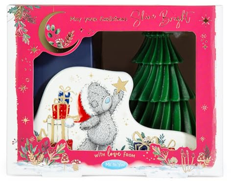 Me to You Tatty Teddy Candle Holder With Tree Candle | Official Christmas Gift Collection