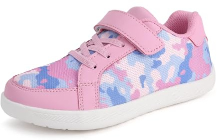 Zapatos anchos para niños y niñas, minimalistas, para caminar, ligeros, transpirables, para exteriores, Pink, 34 EU