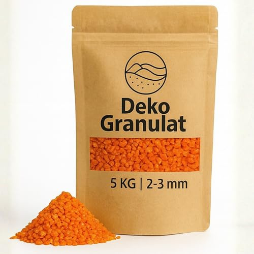 Granulato decorativo arancione come decorazione colorata – 5 kg piccole pietre decorative Ø 2 – 3 mm per bicchieri, vasi