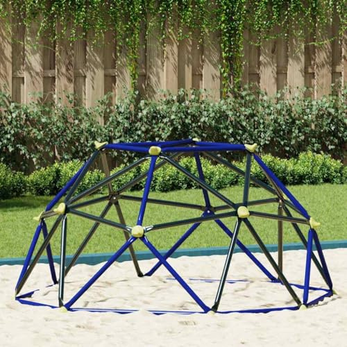 Kaloriko Dom Cadre d'escalade en acier pour enfants - Bleu - 174 x 174 x 90,5 cm - Appareil de jeu d'extérieur pour jardin et terrasse - Favorise le mouvement et le jeu créatif sans toboggan